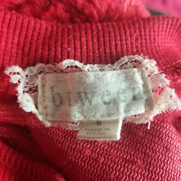 Btween Red Furry Unicorn Sweater for Girls - Picture 4 of 6